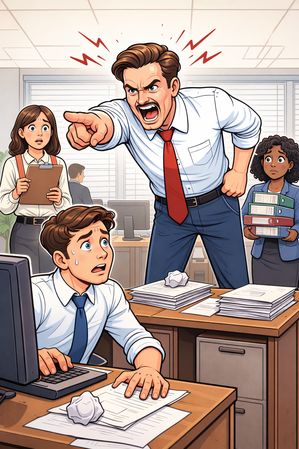 Aggressive manager at work